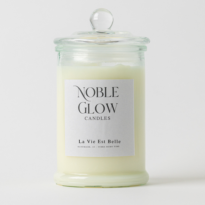 La Vie Est Belle Scended Candle, (1 Wick, 350g, 45 - 55 hrs burn) Noble Glow Candles